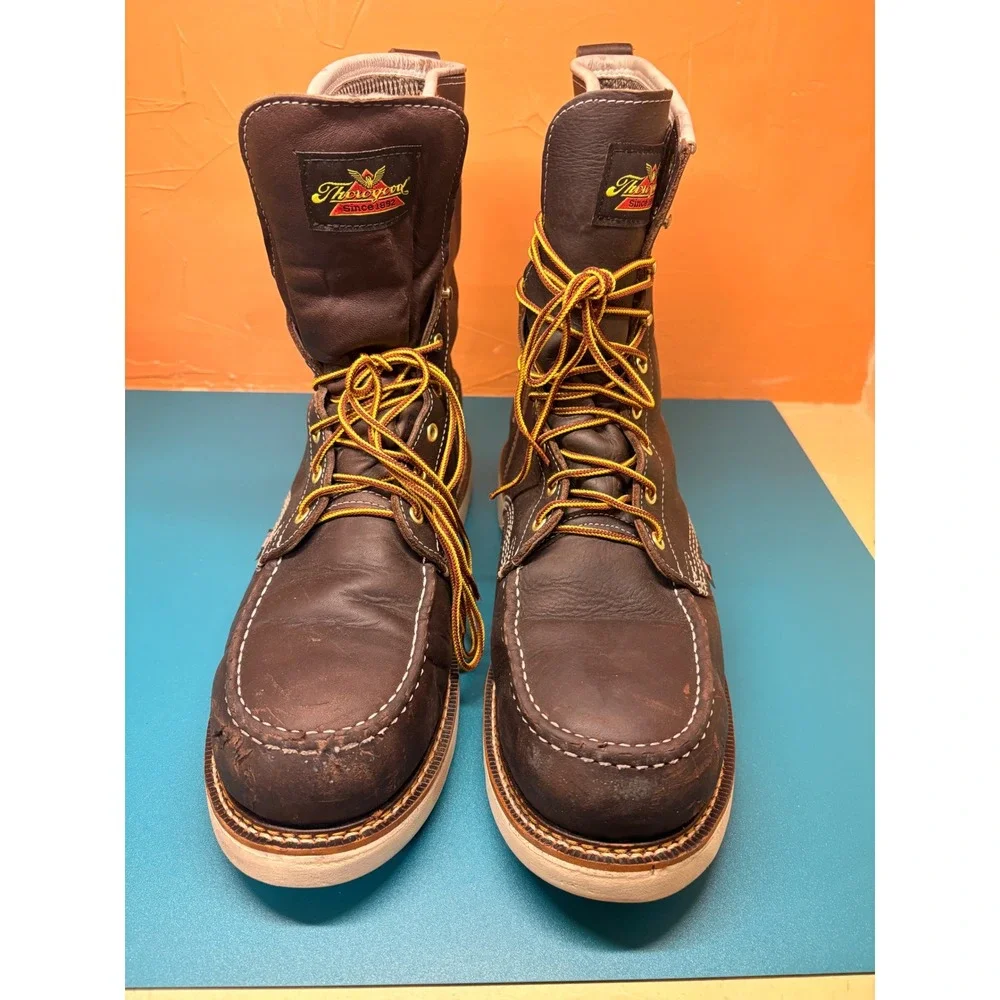 Thorogood Mens 13D 1957 Series Dark Brown Leather Moc Steel Toe Work Boots